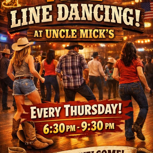 FREE line dancing lessons! All levels welcome!