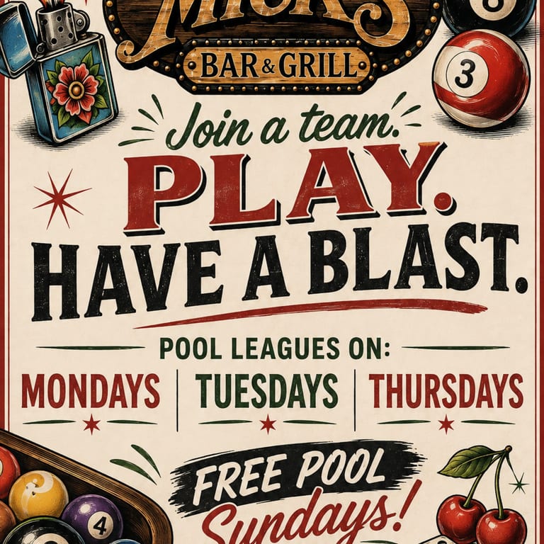 🎱 Rack 'em up at Uncle Mick's! 🎱